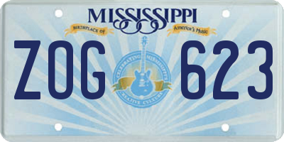 MS license plate ZOG623
