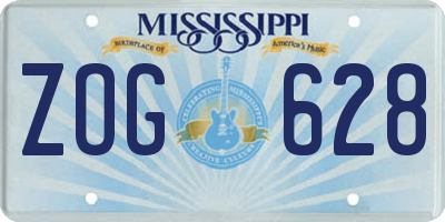 MS license plate ZOG628