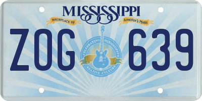 MS license plate ZOG639