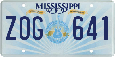 MS license plate ZOG641