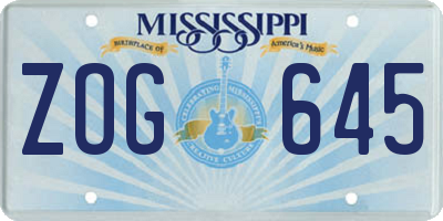 MS license plate ZOG645