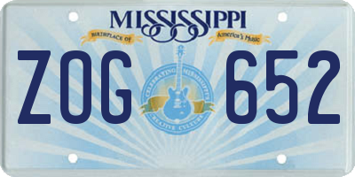 MS license plate ZOG652