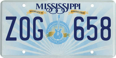 MS license plate ZOG658