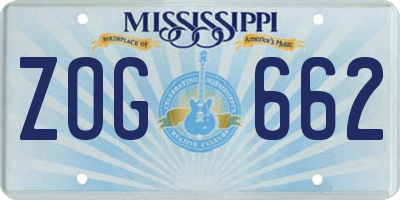 MS license plate ZOG662