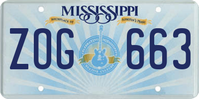 MS license plate ZOG663