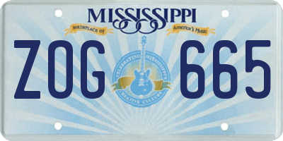 MS license plate ZOG665