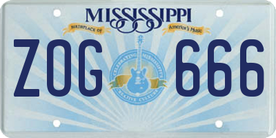 MS license plate ZOG666