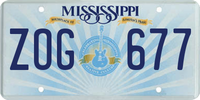 MS license plate ZOG677