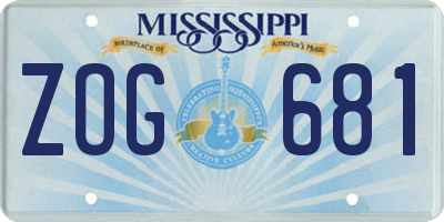 MS license plate ZOG681