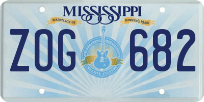 MS license plate ZOG682