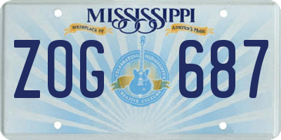 MS license plate ZOG687