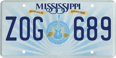MS license plate ZOG689