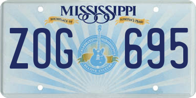 MS license plate ZOG695
