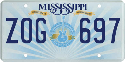 MS license plate ZOG697