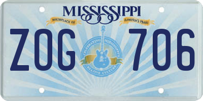 MS license plate ZOG706