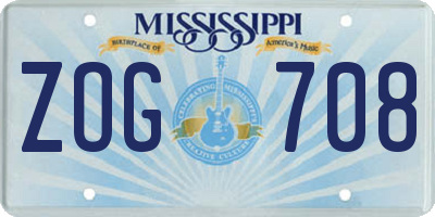 MS license plate ZOG708