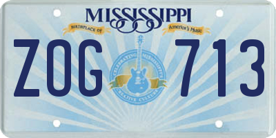 MS license plate ZOG713