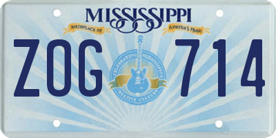 MS license plate ZOG714
