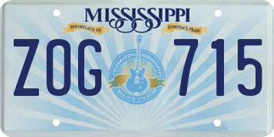 MS license plate ZOG715