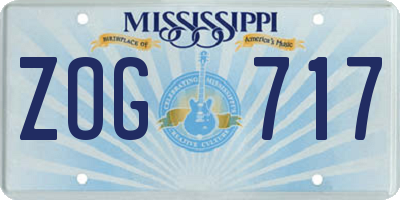 MS license plate ZOG717