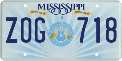 MS license plate ZOG718