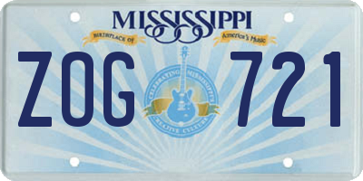 MS license plate ZOG721