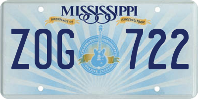 MS license plate ZOG722