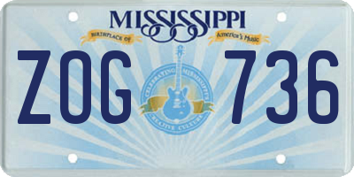 MS license plate ZOG736