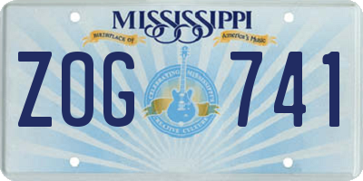 MS license plate ZOG741