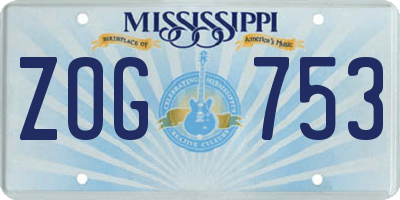 MS license plate ZOG753