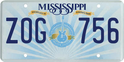 MS license plate ZOG756