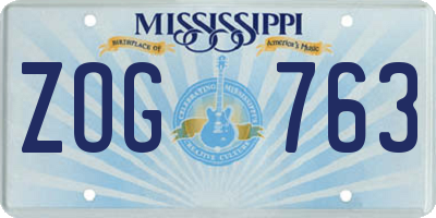MS license plate ZOG763