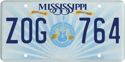MS license plate ZOG764