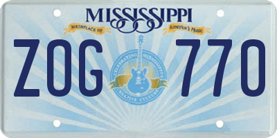 MS license plate ZOG770