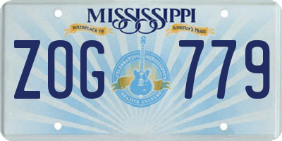 MS license plate ZOG779