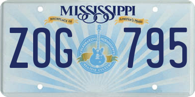 MS license plate ZOG795