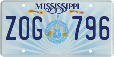 MS license plate ZOG796