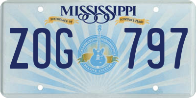MS license plate ZOG797
