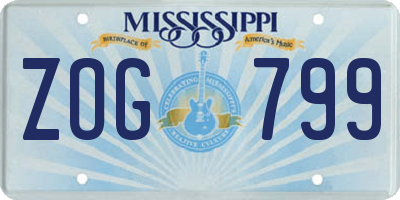 MS license plate ZOG799