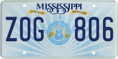 MS license plate ZOG806