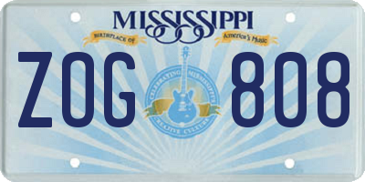 MS license plate ZOG808