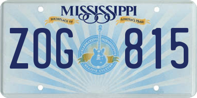 MS license plate ZOG815