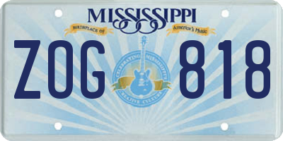 MS license plate ZOG818