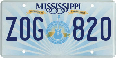MS license plate ZOG820