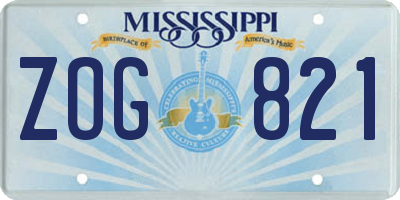 MS license plate ZOG821