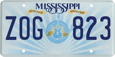 MS license plate ZOG823