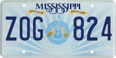 MS license plate ZOG824