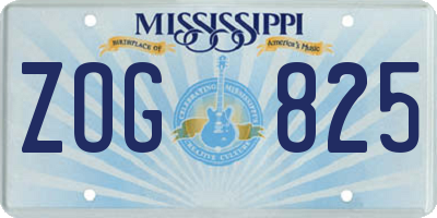 MS license plate ZOG825