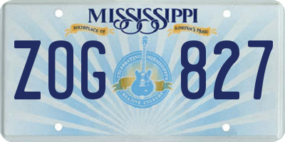 MS license plate ZOG827