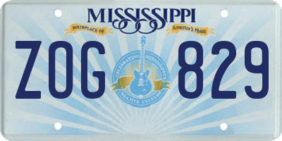MS license plate ZOG829